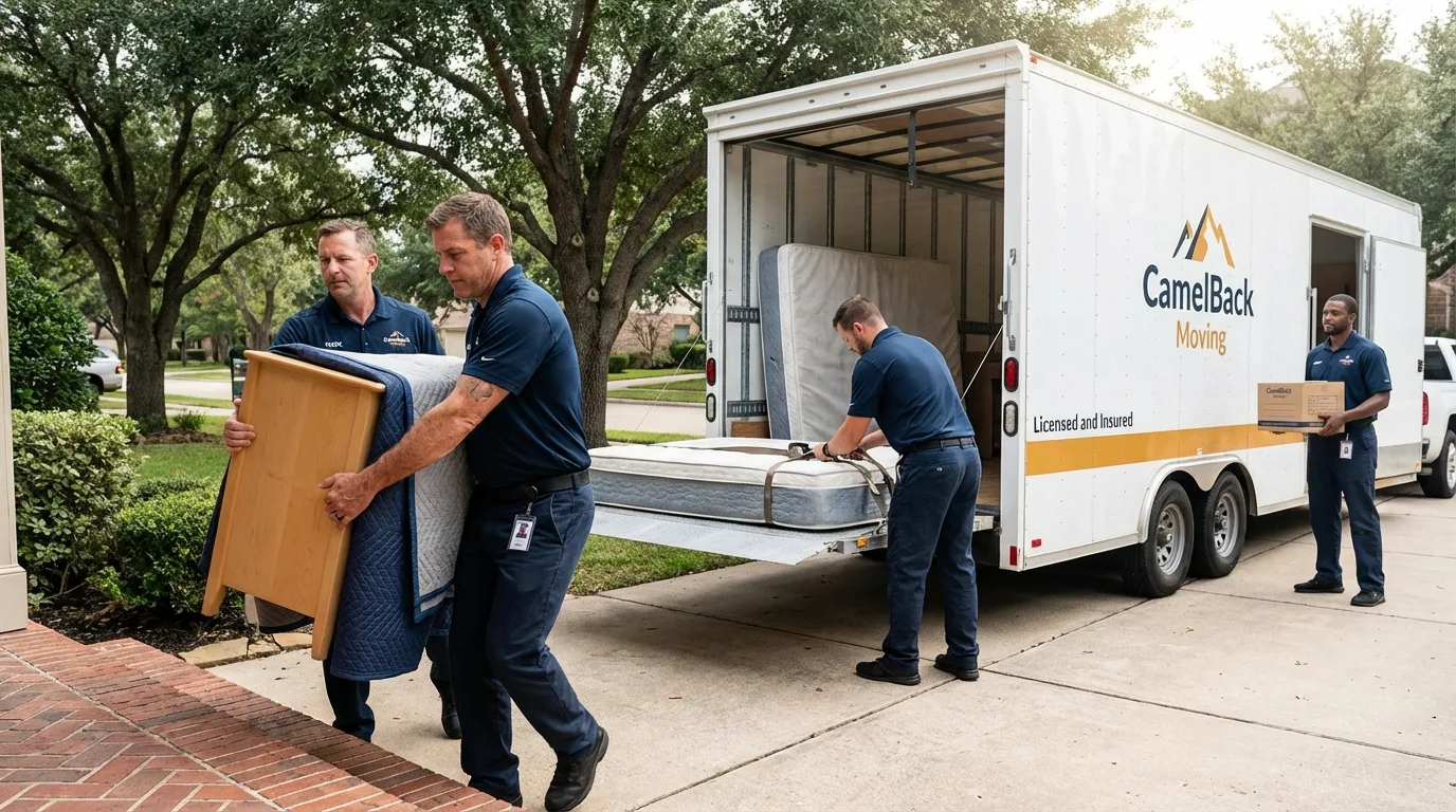 Crew loading residential truck for cross-state move from South Charleston, WV